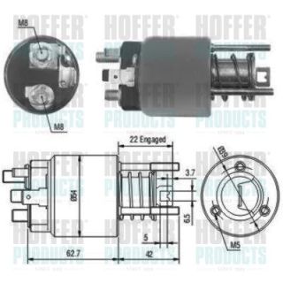 Solenoidinis jungiklis, starteris HOFFER 46111