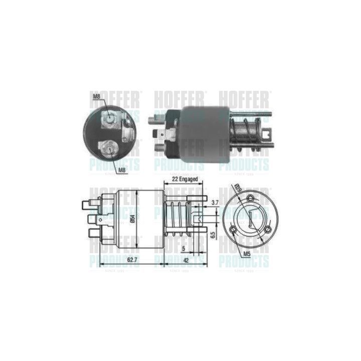 Solenoidinis jungiklis, starteris HOFFER 46111
