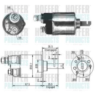Solenoidinis jungiklis, starteris HOFFER 46112