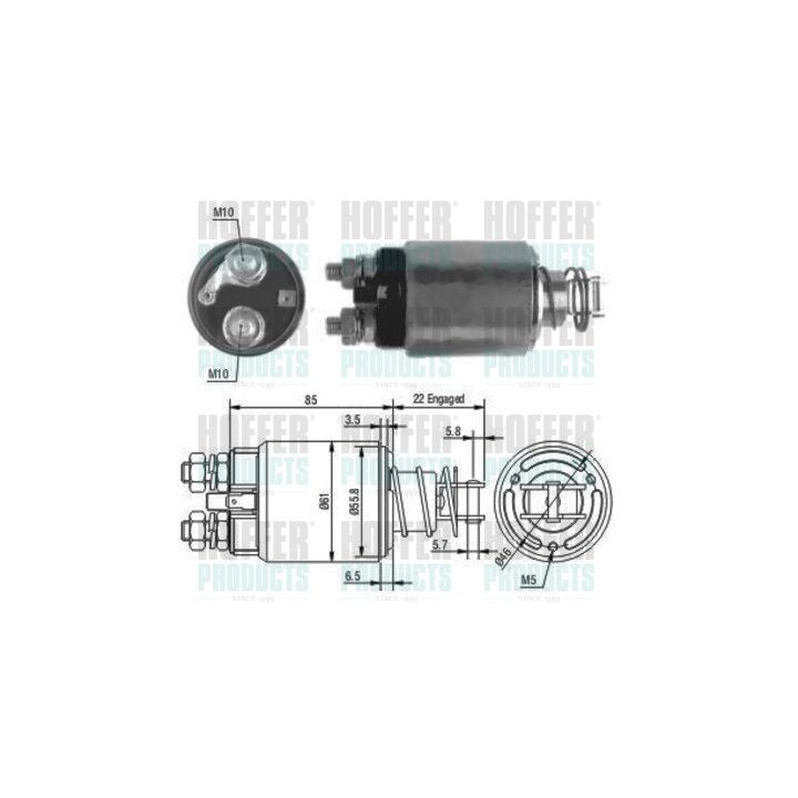Solenoidinis jungiklis, starteris HOFFER 46119