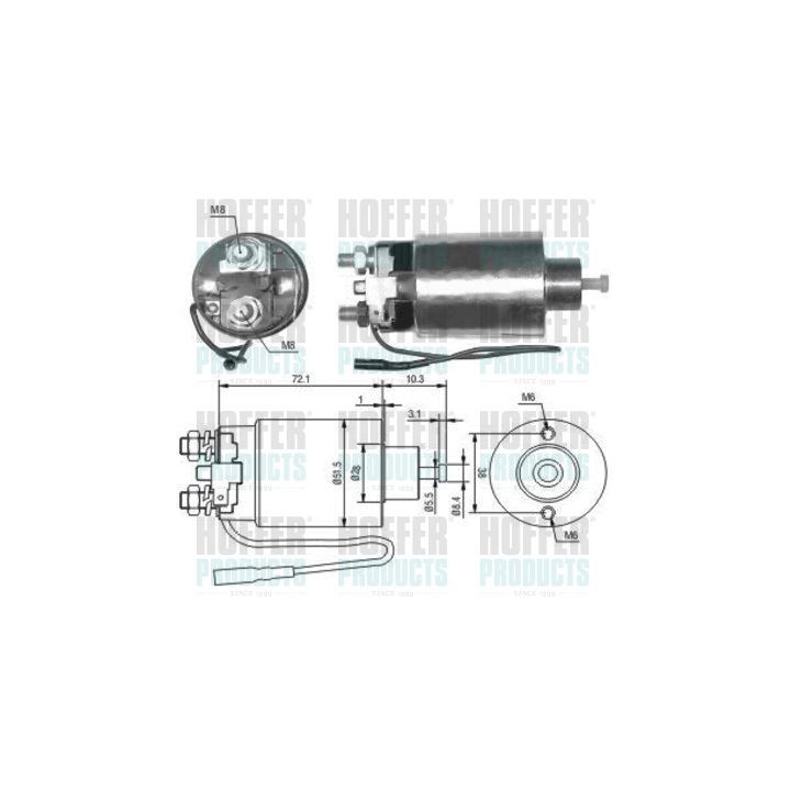 Solenoidinis jungiklis, starteris HOFFER 46127