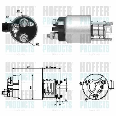 Solenoidinis jungiklis, starteris HOFFER 46136