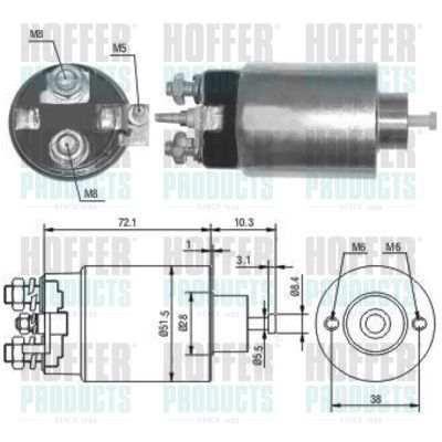 Solenoidinis jungiklis, starteris HOFFER 46141