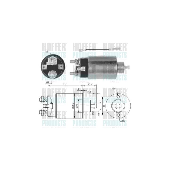 Solenoidinis jungiklis, starteris HOFFER 46142