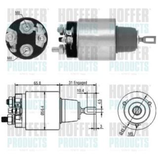 Solenoidinis jungiklis, starteris HOFFER 46146