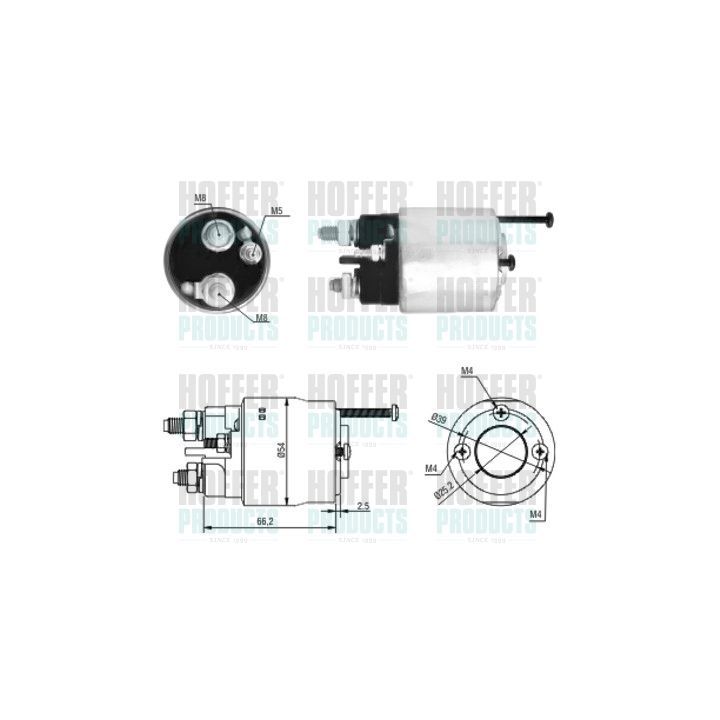 Solenoidinis jungiklis, starteris HOFFER 46147