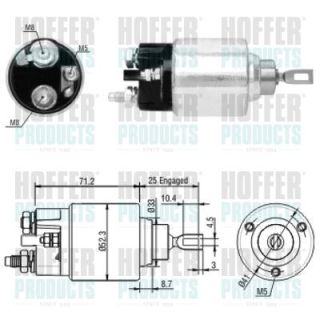 Solenoidinis jungiklis, starteris HOFFER 46154