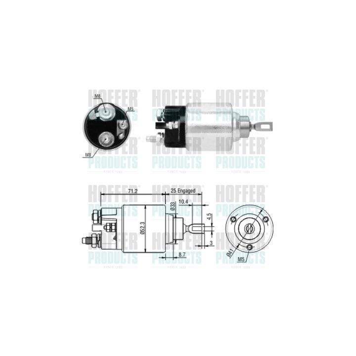 Solenoidinis jungiklis, starteris HOFFER 46154
