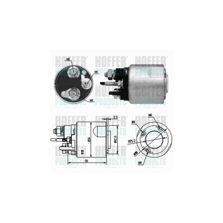 Solenoidinis jungiklis, starteris HOFFER 46159