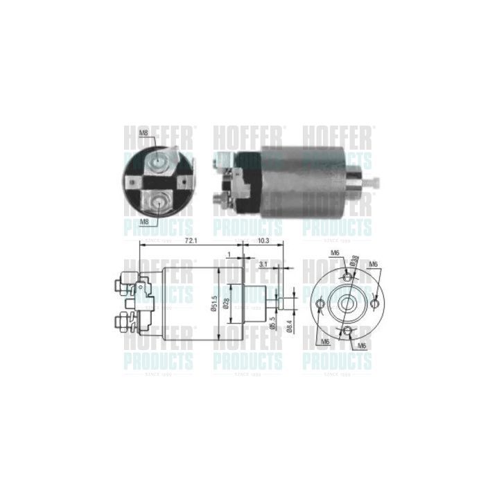 Solenoidinis jungiklis, starteris HOFFER 46162