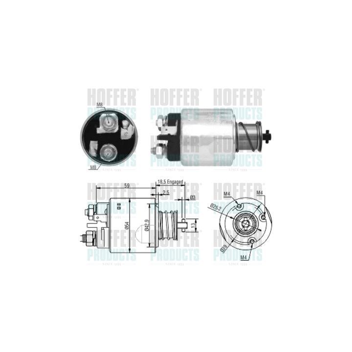 Solenoidinis jungiklis, starteris HOFFER 46168