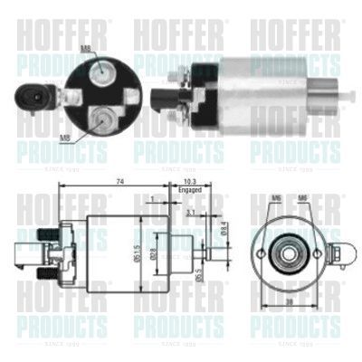 Solenoidinis jungiklis, starteris HOFFER 46171