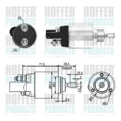 Solenoidinis jungiklis, starteris HOFFER 46181