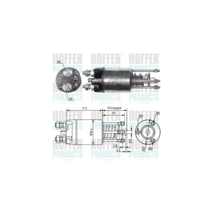 Solenoidinis jungiklis, starteris HOFFER 46188