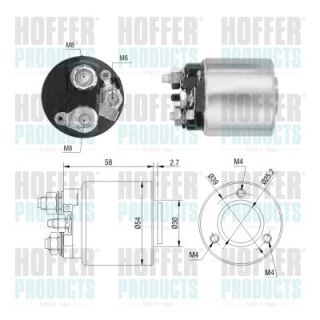 Solenoidinis jungiklis, starteris HOFFER 46212