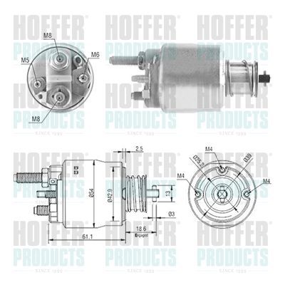 Solenoidinis jungiklis, starteris HOFFER 46223