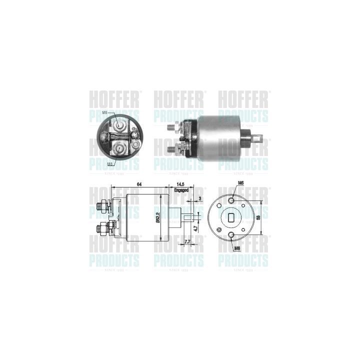 Solenoidinis jungiklis, starteris HOFFER 46274