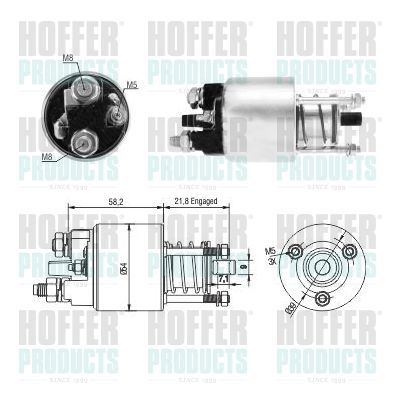 Solenoidinis jungiklis, starteris HOFFER 46281