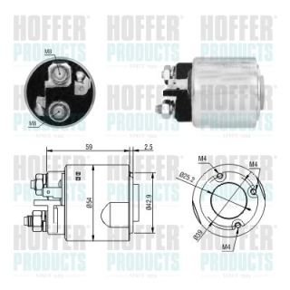 Solenoidinis jungiklis, starteris HOFFER 46295