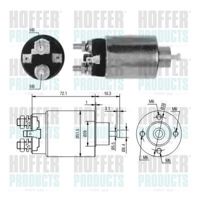 Solenoidinis jungiklis, starteris HOFFER 46297