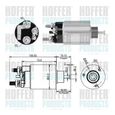 Solenoidinis jungiklis, starteris HOFFER 46307