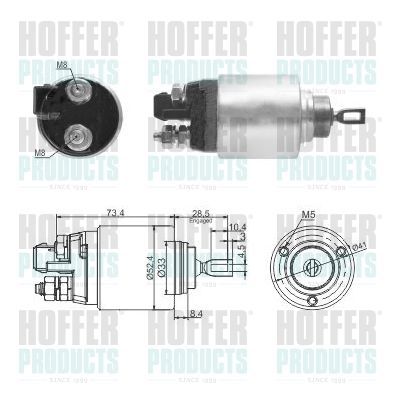 Solenoidinis jungiklis, starteris HOFFER 46309