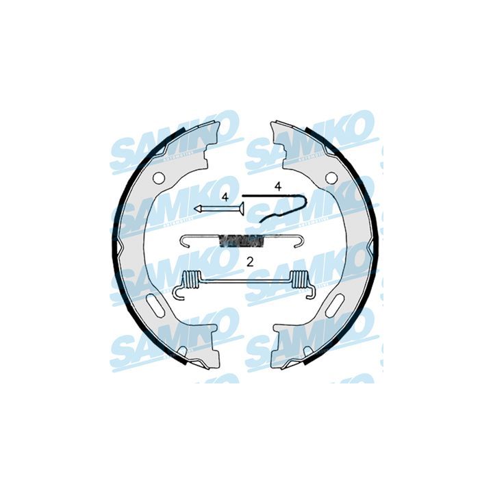 Stabdžių trinkelių komplektas, stovėjimo stabdis SAMKO 88719