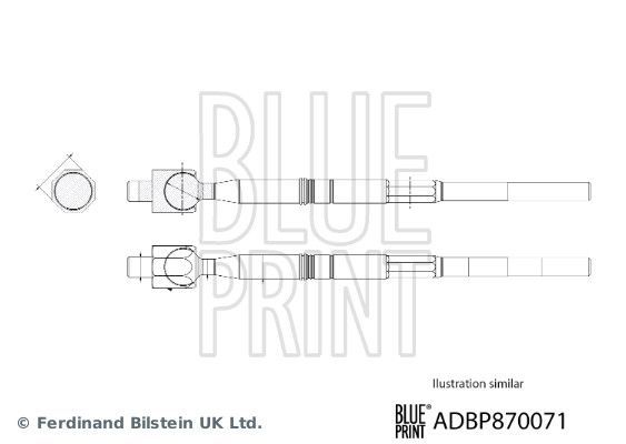 Vidinė skersinė vairo trauklė BLUE PRINT ADBP870071