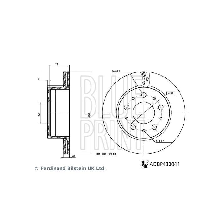 Stabdžių diskas BLUE PRINT ADBP430041