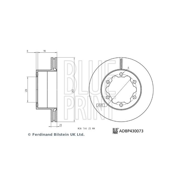 Stabdžių diskas BLUE PRINT ADBP430073