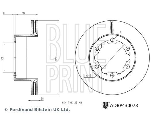 Stabdžių diskas BLUE PRINT ADBP430073