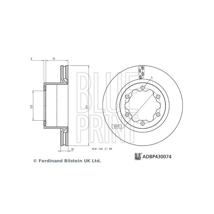 Stabdžių diskas BLUE PRINT ADBP430074