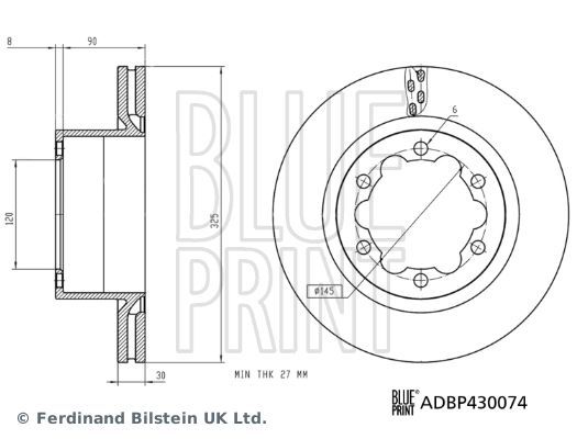 Stabdžių diskas BLUE PRINT ADBP430074