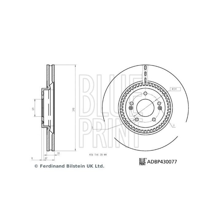 Stabdžių diskas BLUE PRINT ADBP430077