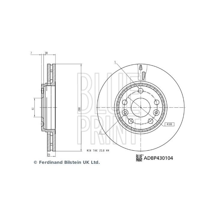 Stabdžių diskas BLUE PRINT ADBP430104