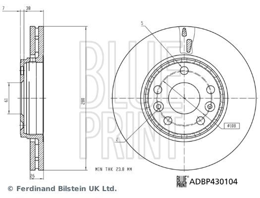 Stabdžių diskas BLUE PRINT ADBP430104