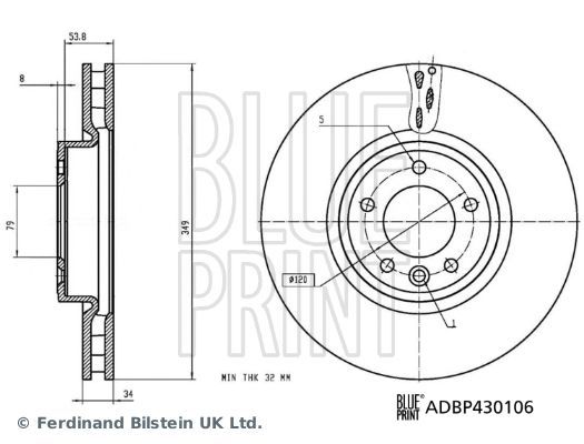 Stabdžių diskas BLUE PRINT ADBP430106