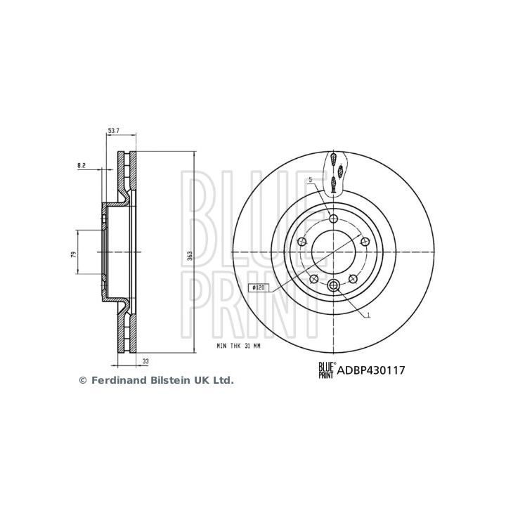 Stabdžių diskas BLUE PRINT ADBP430117