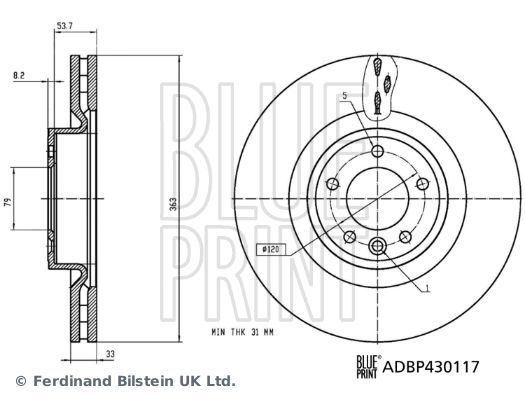 Stabdžių diskas BLUE PRINT ADBP430117