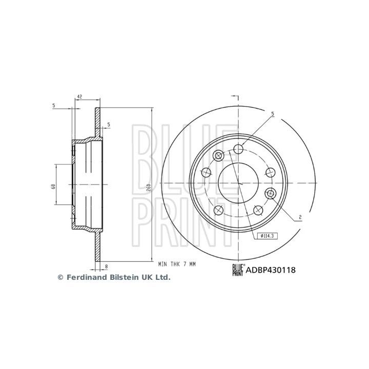 Stabdžių diskas BLUE PRINT ADBP430118