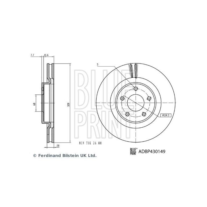 Stabdžių diskas BLUE PRINT ADBP430149