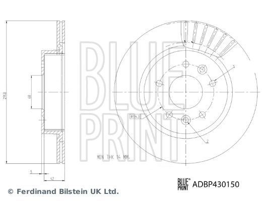 Stabdžių diskas BLUE PRINT ADBP430150