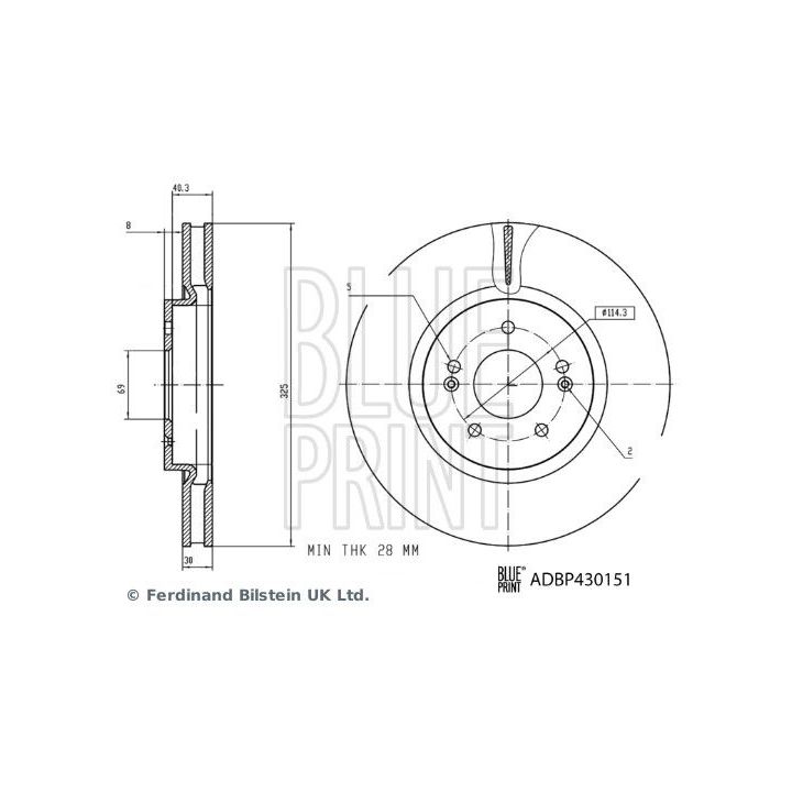 Stabdžių diskas BLUE PRINT ADBP430151