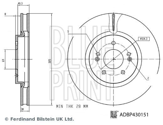 Stabdžių diskas BLUE PRINT ADBP430151