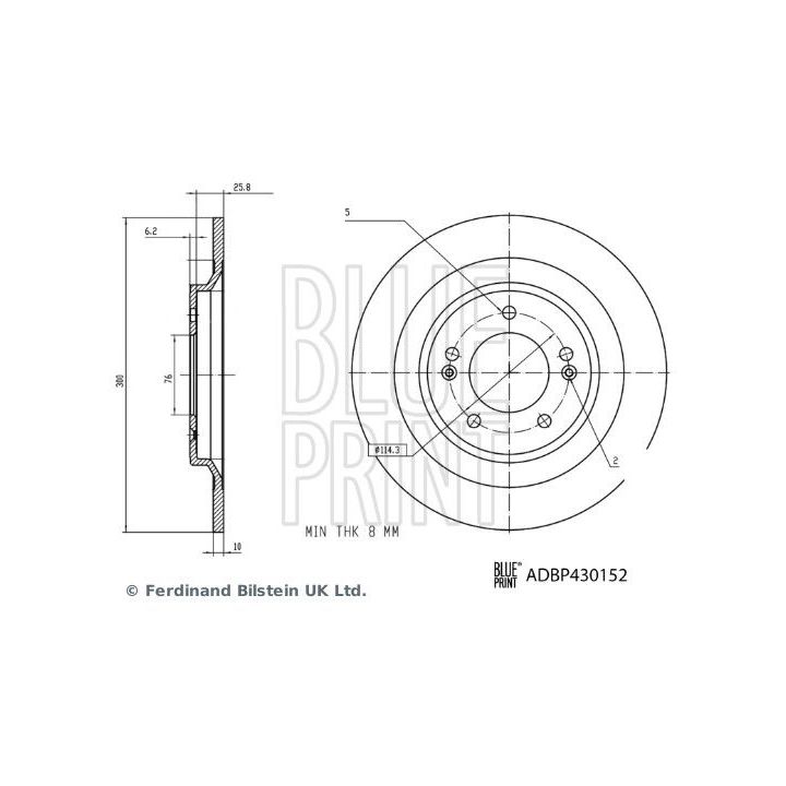 Stabdžių diskas BLUE PRINT ADBP430152