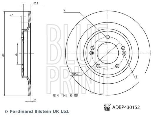 Stabdžių diskas BLUE PRINT ADBP430152