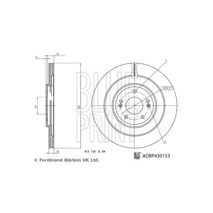 Stabdžių diskas BLUE PRINT ADBP430153