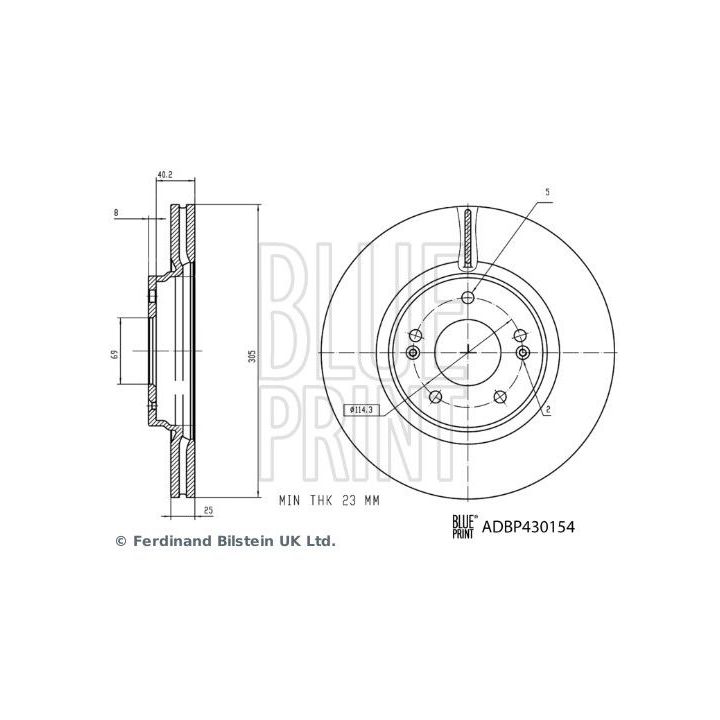 Stabdžių diskas BLUE PRINT ADBP430154
