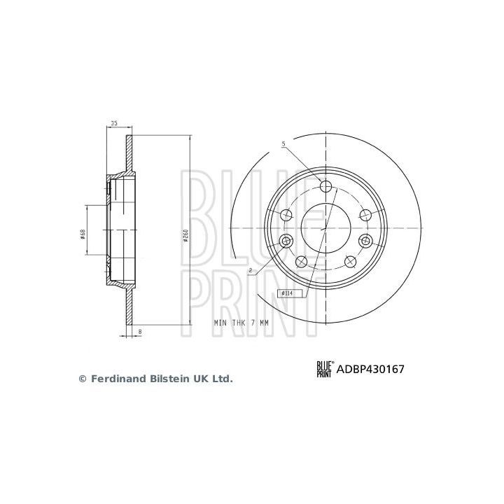 Stabdžių diskas BLUE PRINT ADBP430167