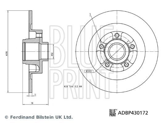 Stabdžių diskas BLUE PRINT ADBP430172